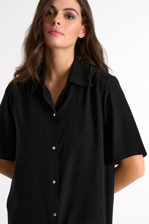 Shan Soie Silk short sleeve blouse